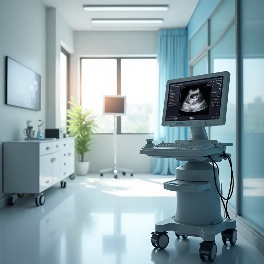 Ecógrafo portátil en consultorio médico de Bogotá